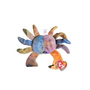 Ty Beanie Babies Claude the Crab 1996 Retired with Tages Multicolor Tie-Dye vint